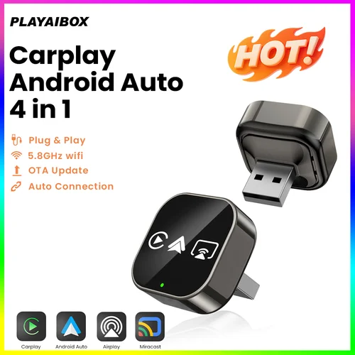 Adaptador Inalámbrico 4 En 1 Para Carplay, Conexión Por