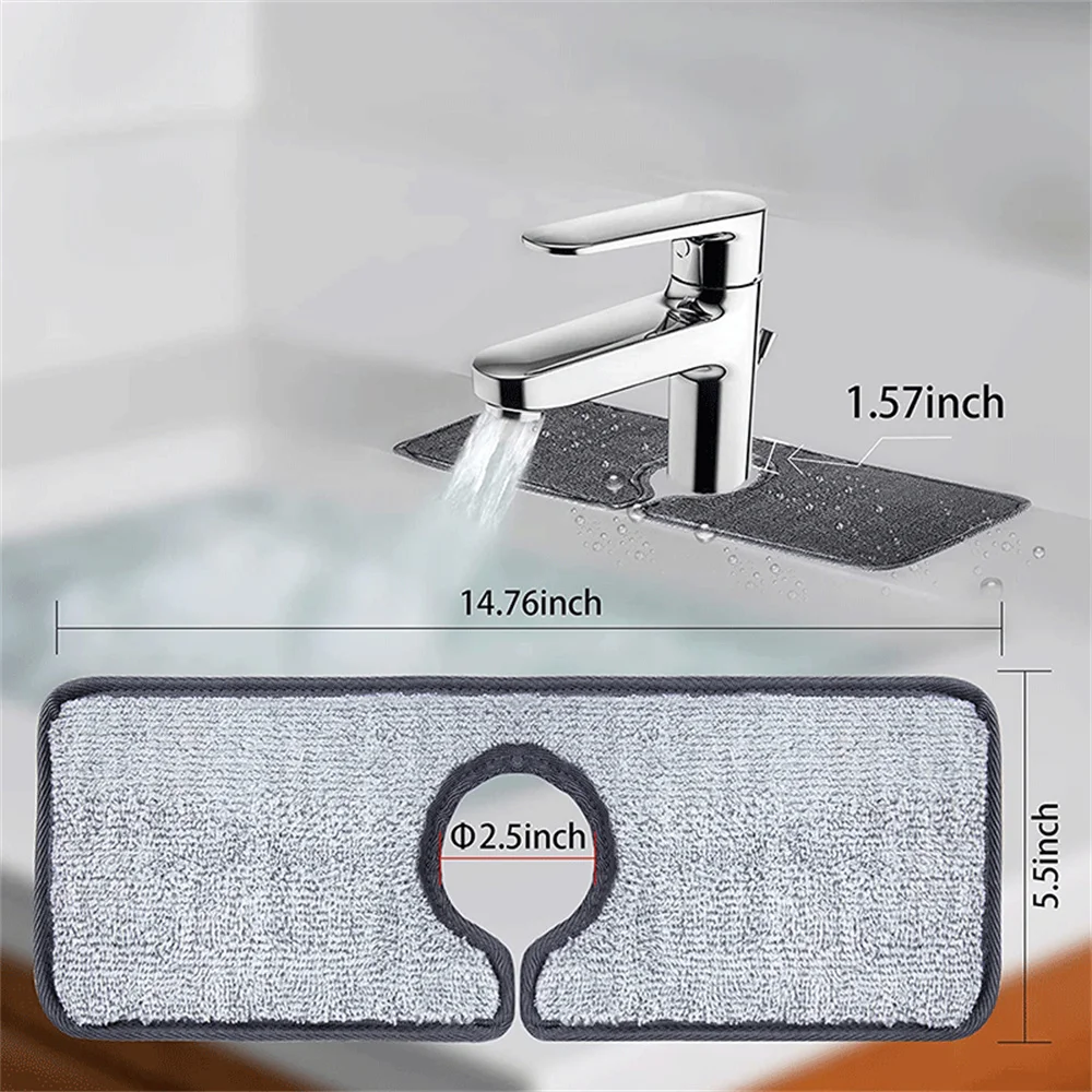 Draining Pad Easy Microfiber Faucet Waterproof Pad Kitchens Accessories Drainage Mat Wash Table 45x13.5cm Quick-drying Pad