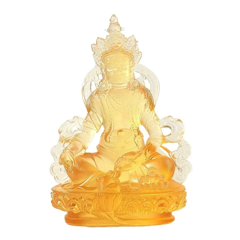 Huang God of Wealth, True Glazed Large, Medium and Small Glazed Buddha Statue Tantra Tibetan Buddha Statue Temple