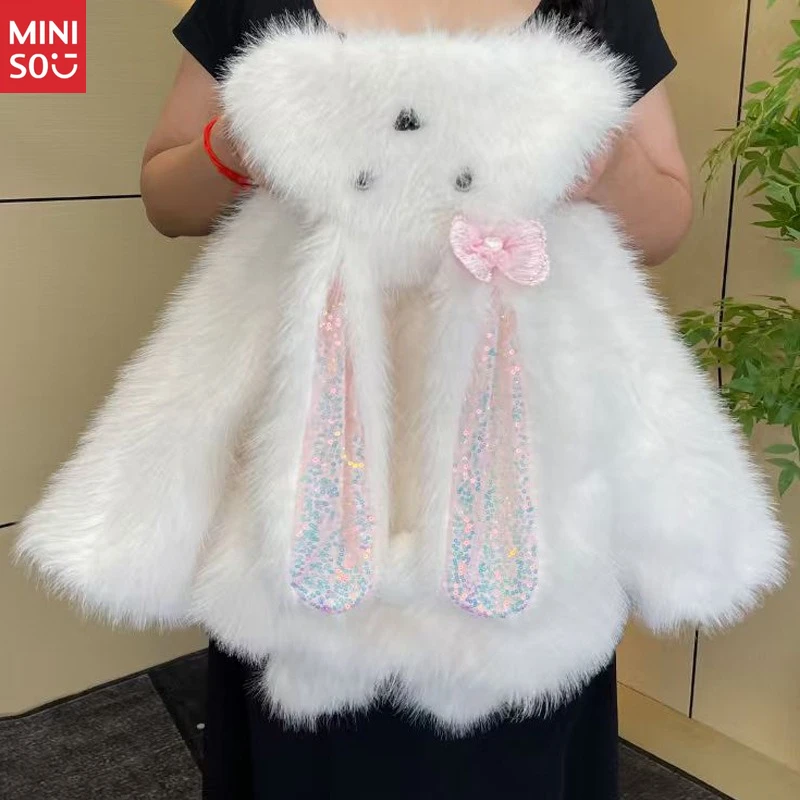 

2025 Girls Faux Fur Coat Winter New Fashion Cute Padded Warm Outerwear