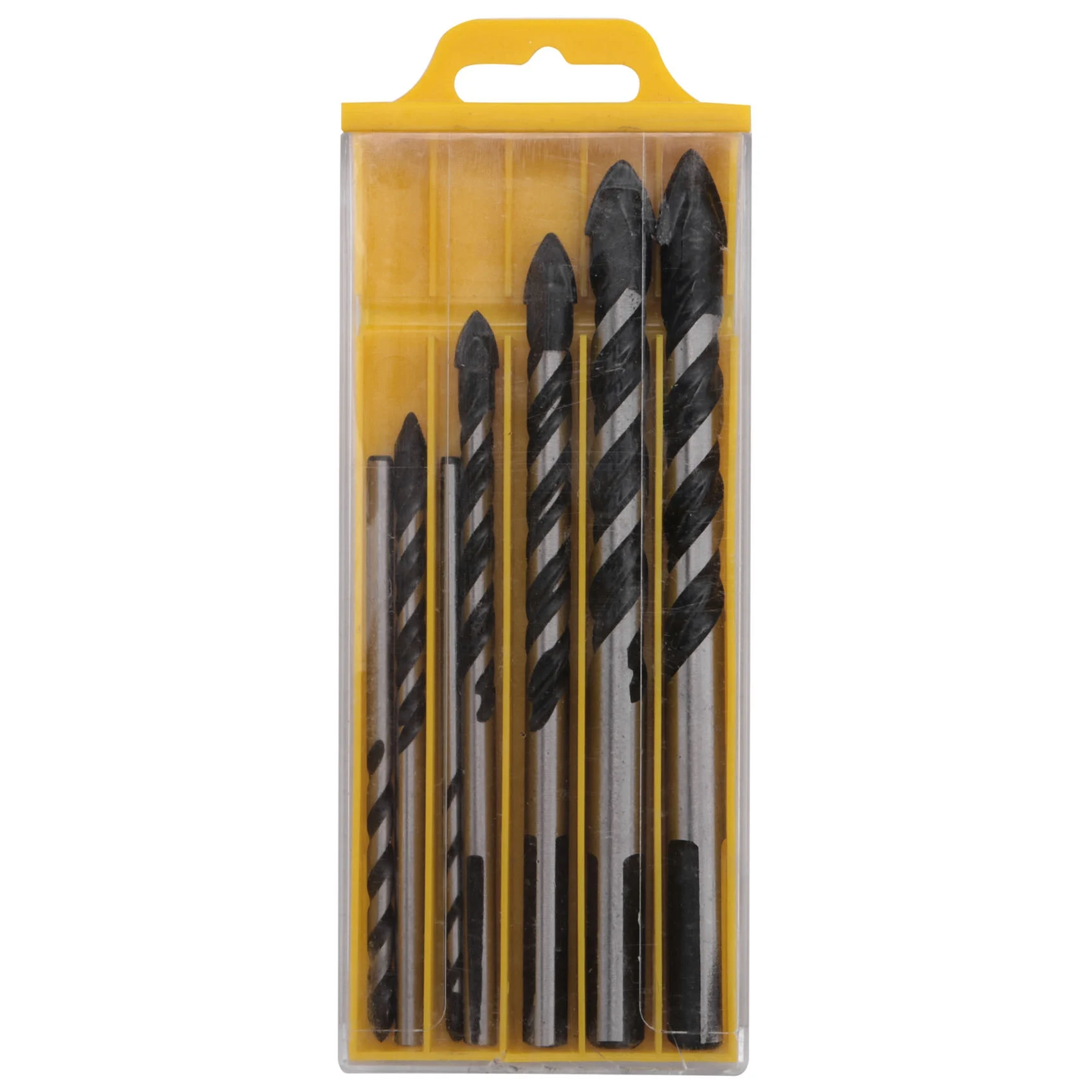 7Pcs Tungsten Carbide Tipped Masonry Drill Bit Set for Porcelain Ceramic Tile Concrete Brick (3, 4, 5, 6, 8, 10, 12mm)