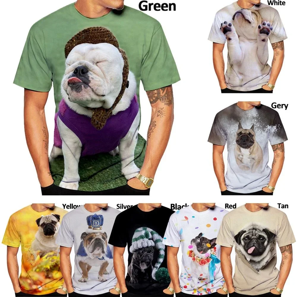 New Fashion Bulldog 3D Printed Short Sleeved T-Shirt for Man Casual Personality Cool Sports Y2k T-shirt