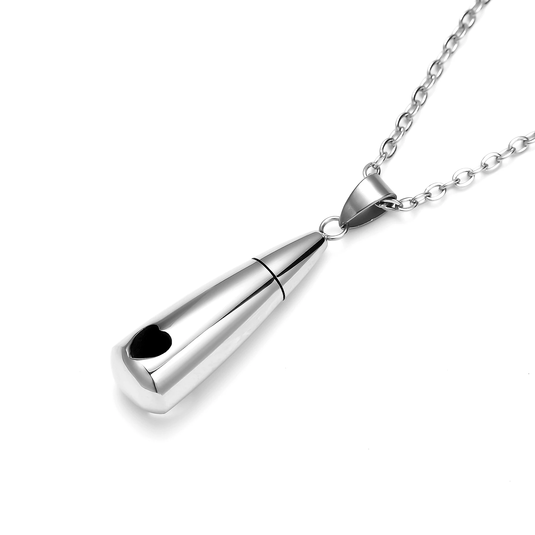 Women Tear Drop Eternity Ashes Urn Cremation Stainless Steel Pendant Necklace Memorial Keepsake Pendant Gift