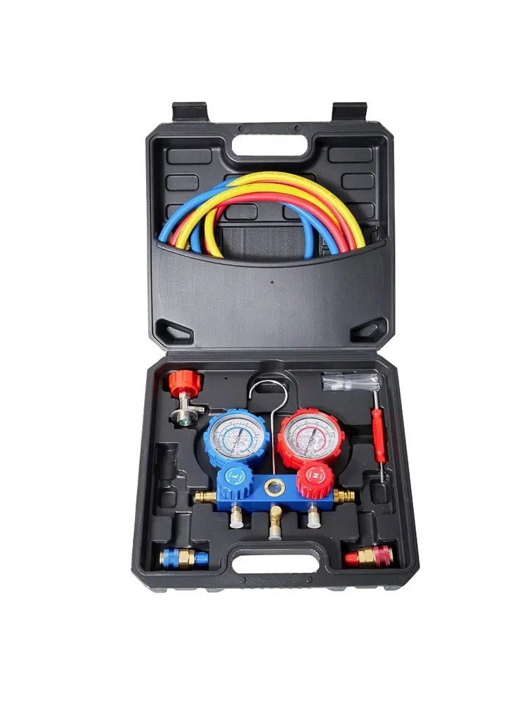 

HOWHI HVAC R410A R12 Manifold Gauge Set with Hose Kit AC Diagnostic Manifold Gauge Kit