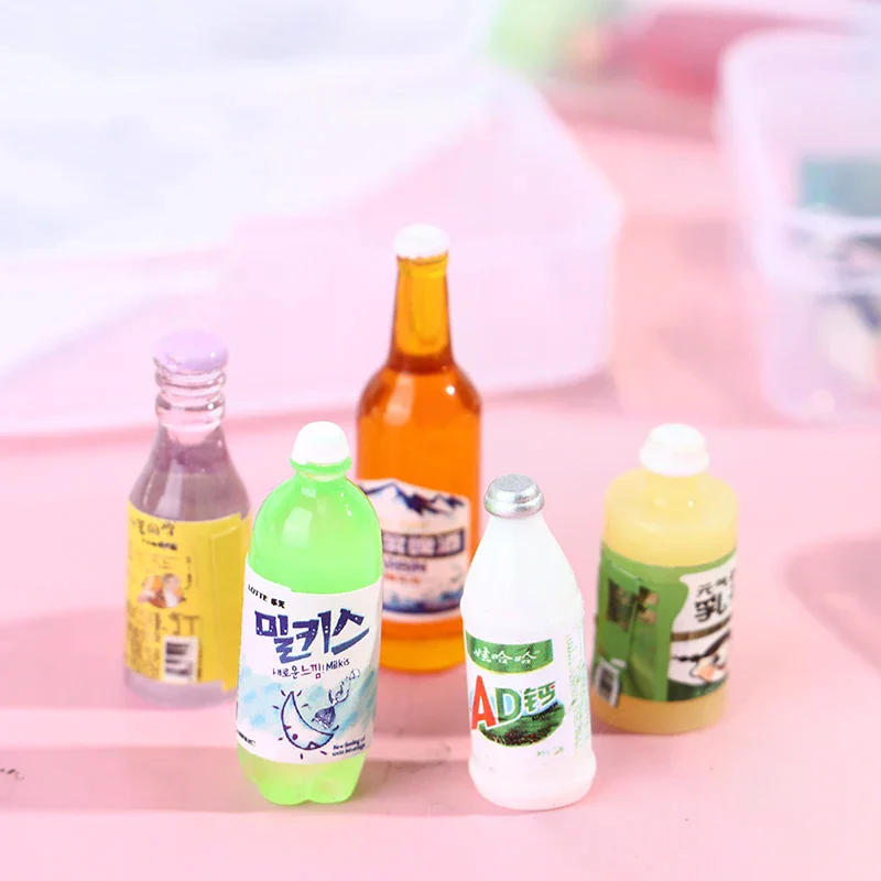 5 قطعة 1:12 دمية صغيرة شرب زجاجة الغذاء طبق تقديم الحلوى التظاهر اللعب لعبة المطبخ #5