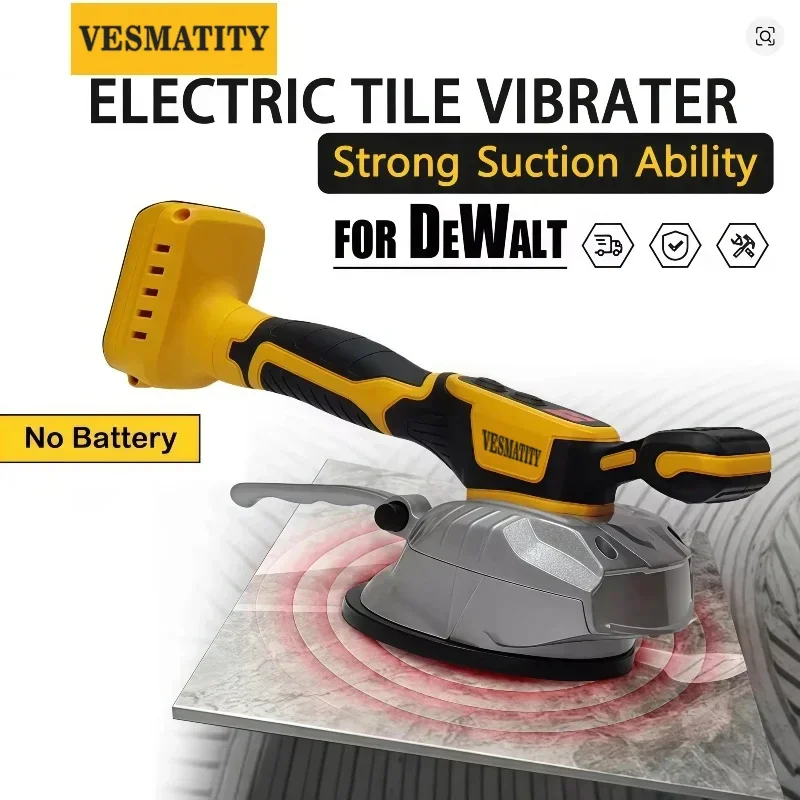 Tile Tiling Machine High Loading Capacity Wall Floor Tile Laying VibratingTool 8 Adjustable For Dewalt 18V Battery Pin