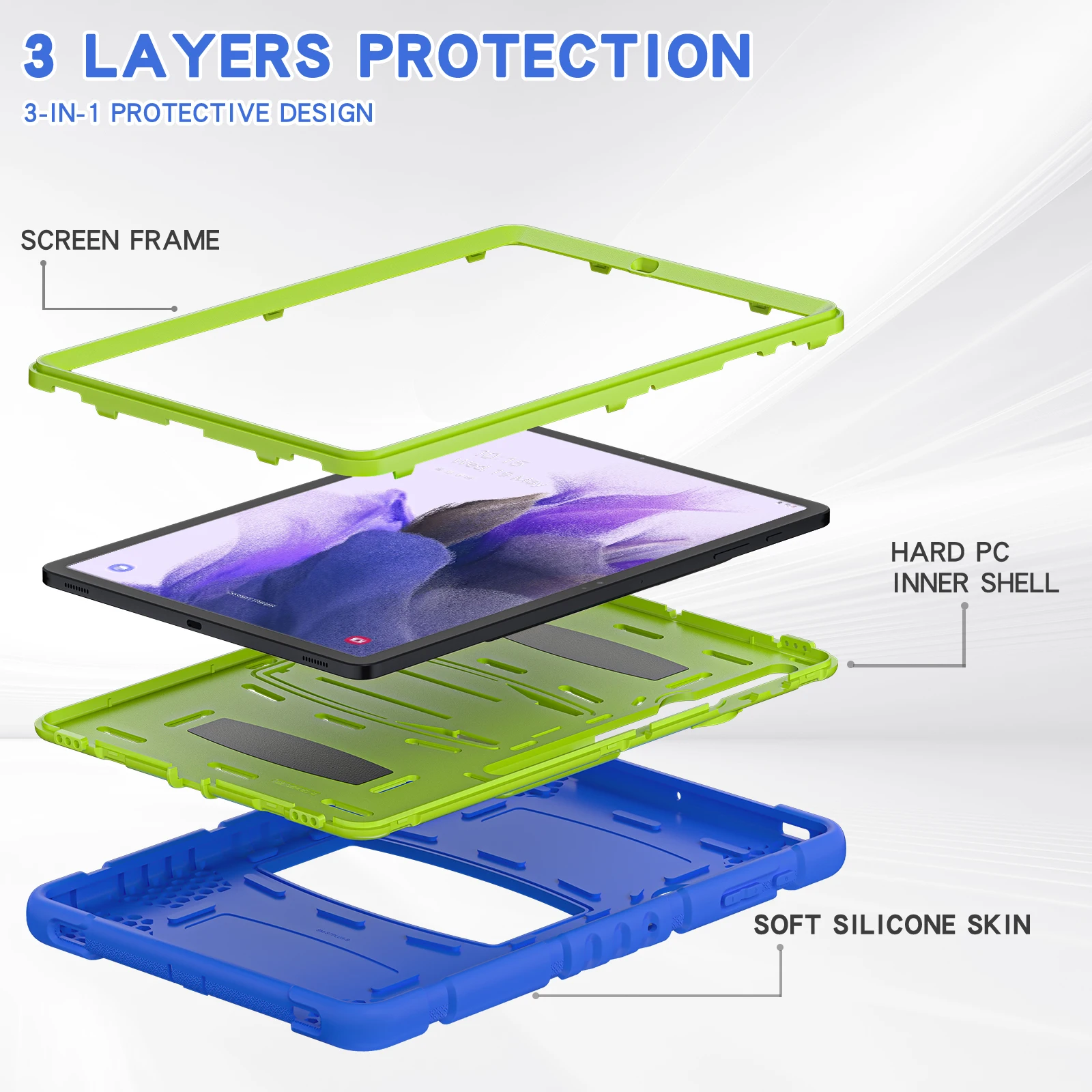 Heavy Duty Case For Samsung Galaxy Tab S8 S7 Plus FE 12.4