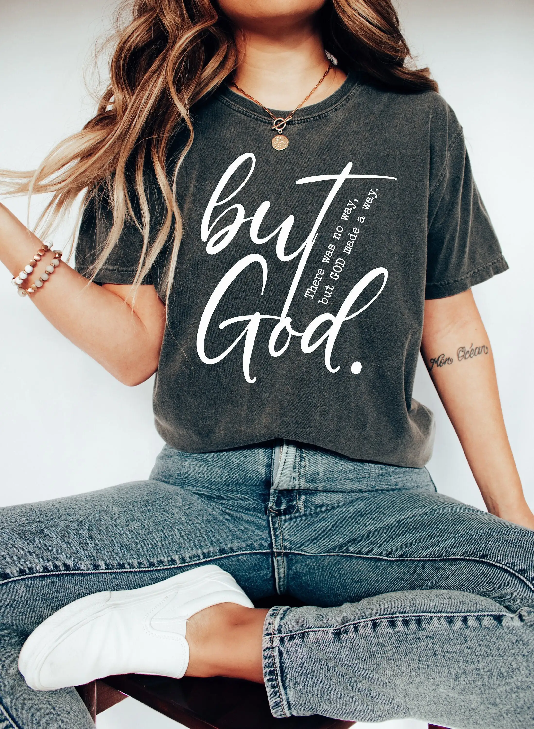 

But God T Shirt Created with a Purpose Christian Jesus Religious Faith Based Bible Verse is Good