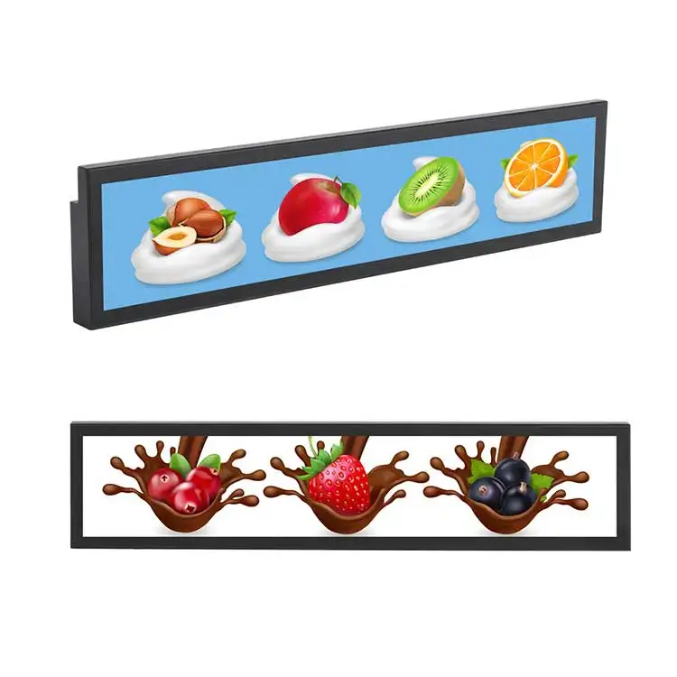 New 19/21/24/28//29/36/43/46/ Inch Lcd Screen Stretched Bar Digital Shelf Display/edge Display/wide Lcd Panel Sign