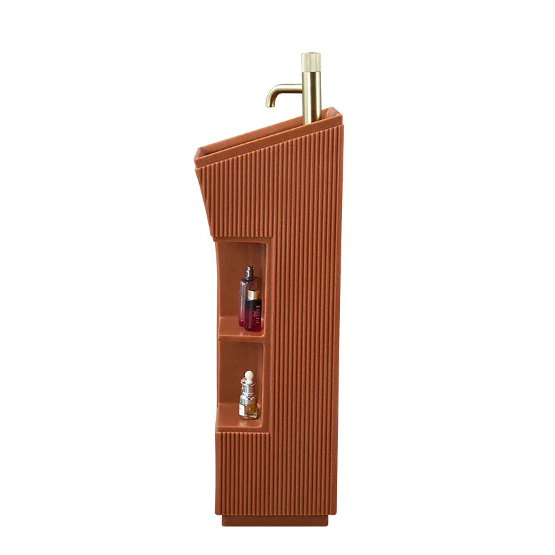 Column Basin Integrated Floor-standing Washbasin, Small Apartment Bathroom Balcony Creative Washbasin Washbasin