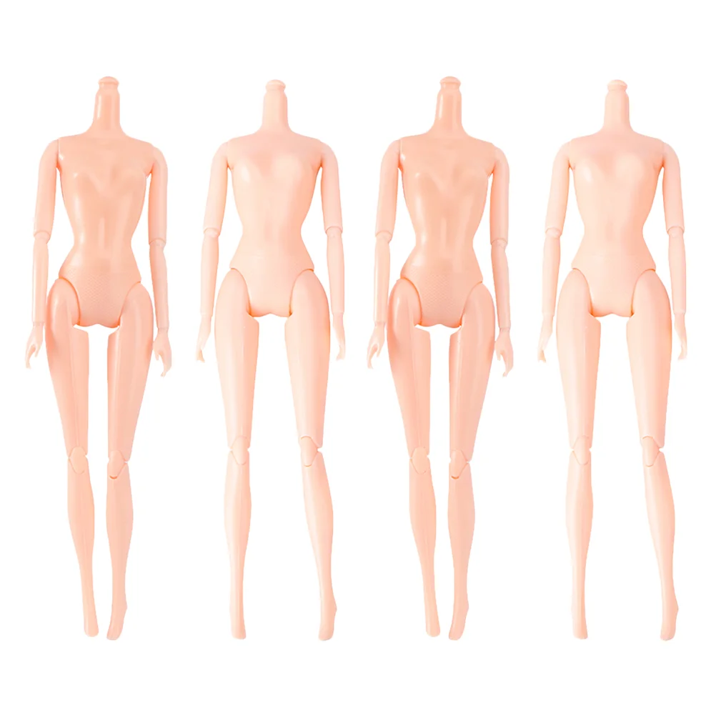 4 Pcs Blank Jointed Dolls Model Cake Bottom Mold Plastic Body Movable