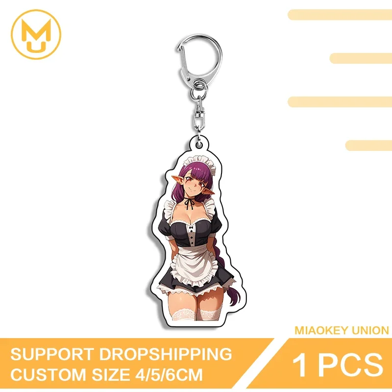 Llaveros Acrílicos Estilo Maid Esil Radiru, Novedosos y Encantadores, Accesorios de Moda para Cosplay, Divertidos y Multifuncionales