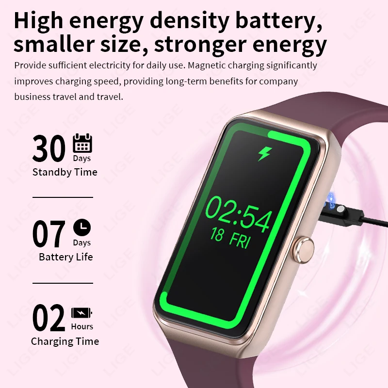 Reloj inteligente a la moda para mujer, monitorización de la presión arterial, pulsera deportiva para Fitness para hombre, relojes inteligentes con pantalla HD de 1,47 pulgadas para Xiaomi