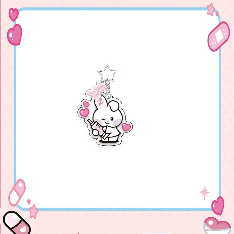 Kpop ZB1 المفاتيح الكرتون لطيف الاكريليك الطباعة قلادة 2 قطعة/المجموعة ظهره اكسسوارات حلقة رئيسية ZhangHao ريكي هانبين المشجعين هدية