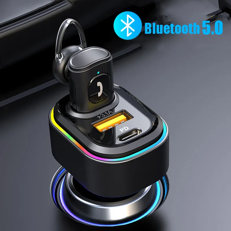 Car MP3 Player Bluetooth 5.0 Wireless Headset Handfree Modulator Music Player USB 3.1A PD 36W Fast Charger Car Accessories