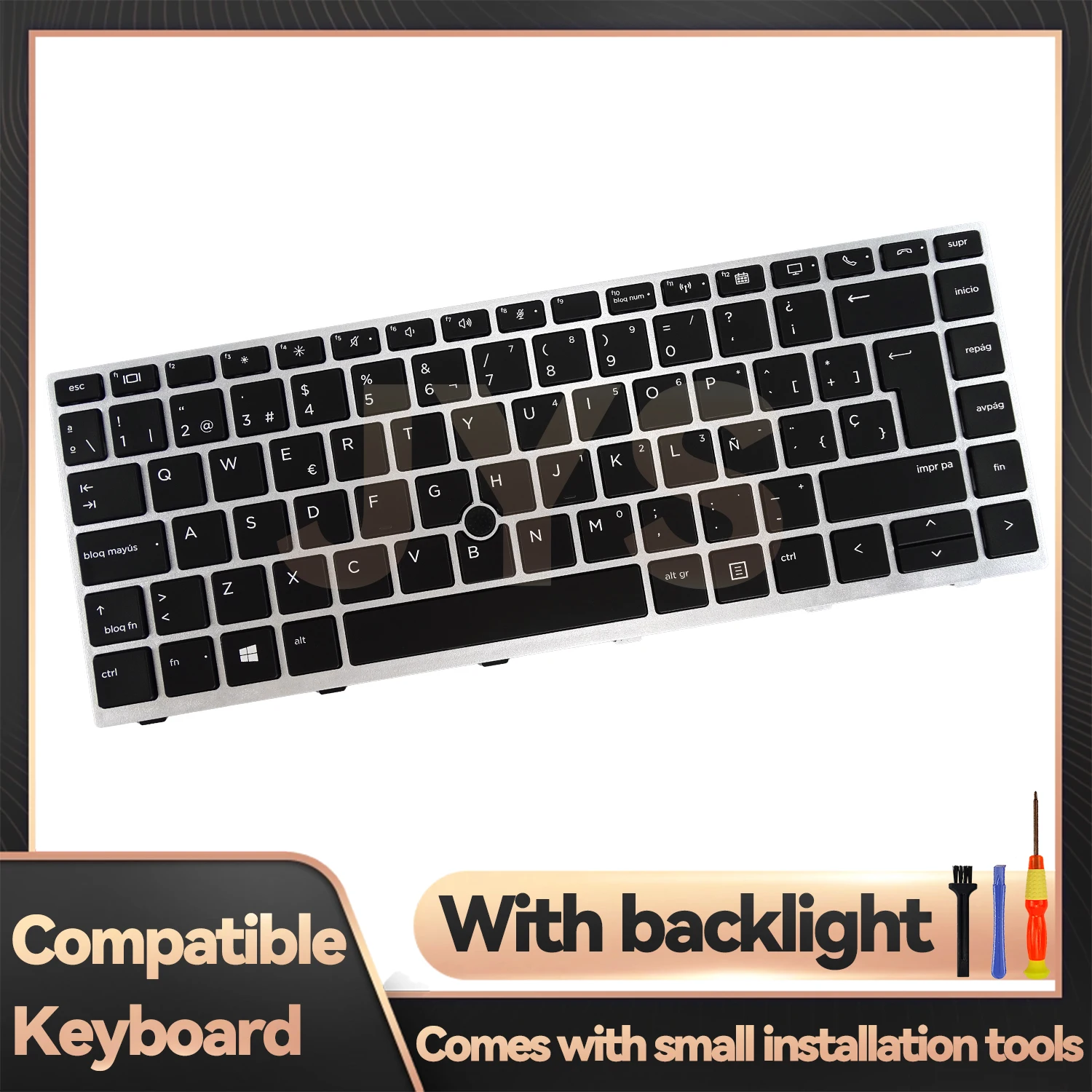 

For HP EliteBook 840 G5/846 G5/745 G5/645 G6/ZBook 14u G5 Laptop Backlit Replacement Keyboard US/FR/ES/UK/BR/IT/LES/PT/DE Layout