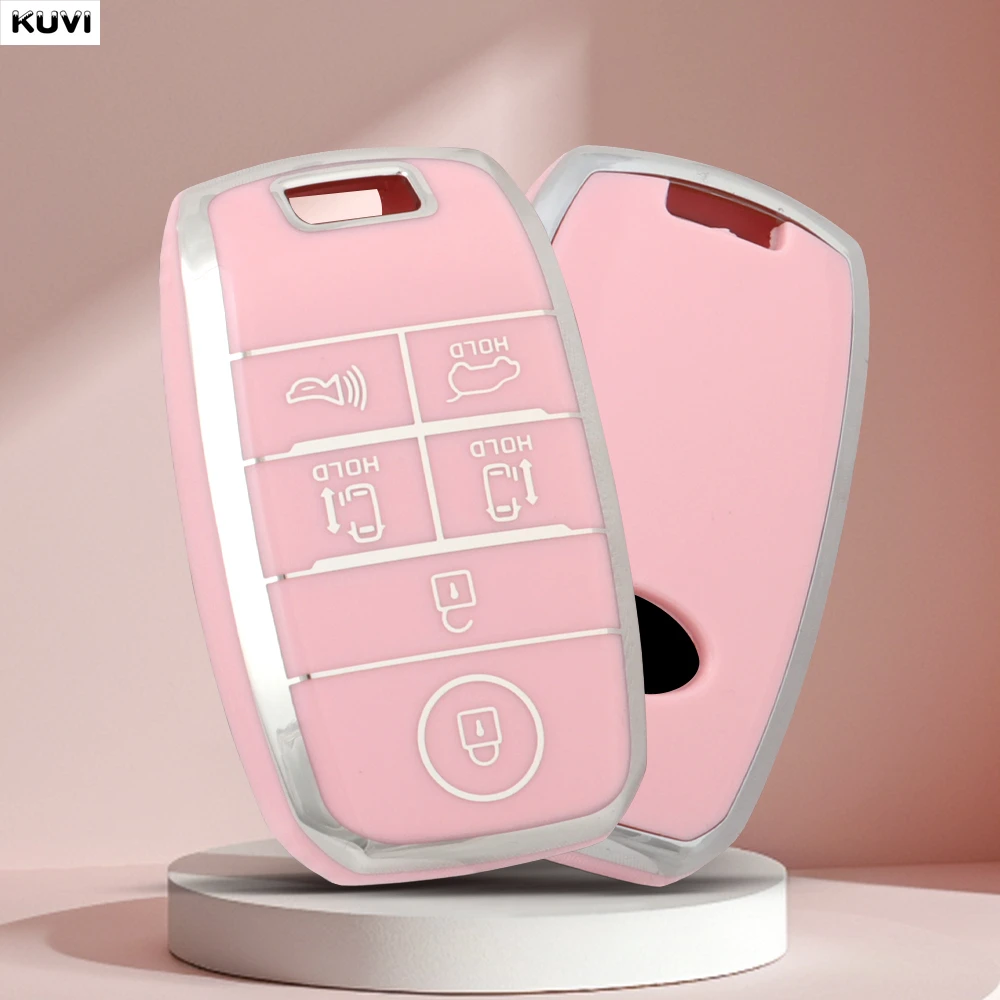 6 Buttons Fashion TPU Car Smart Key Case Cover Shell Fob Holder Protector For Kia Sedona Grand Carnival Sorento L580 Accessories