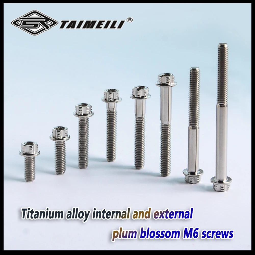 TAIMEILI Titanium screw, torx head flange screw, m6x15/20/25/30/35 / 40/50/60/65/70/80/85/90mm thread pitch,1.0 motorcycle screw