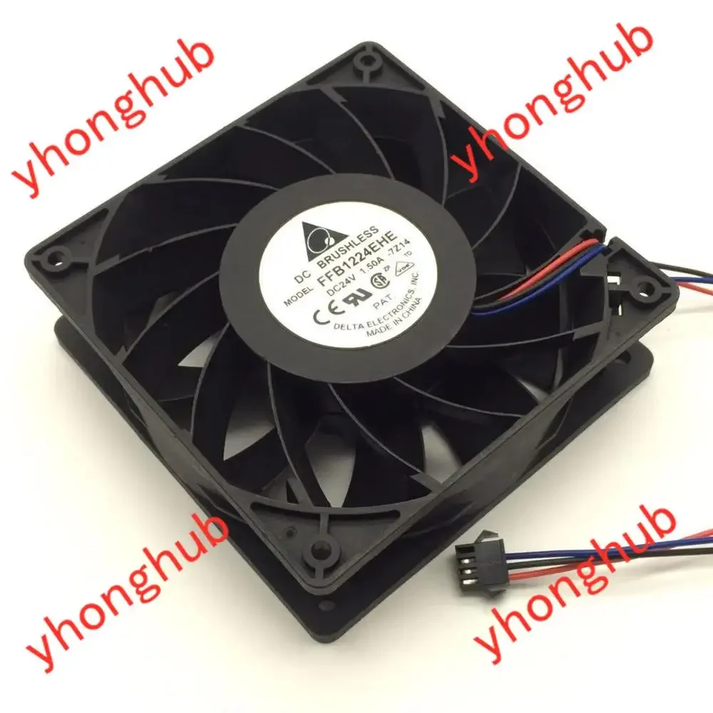 Delta Electronics FFB1224EHE 7Z14 DC 24V 1.50A 3-Wire 120x120x38mm Server Cooling Fan