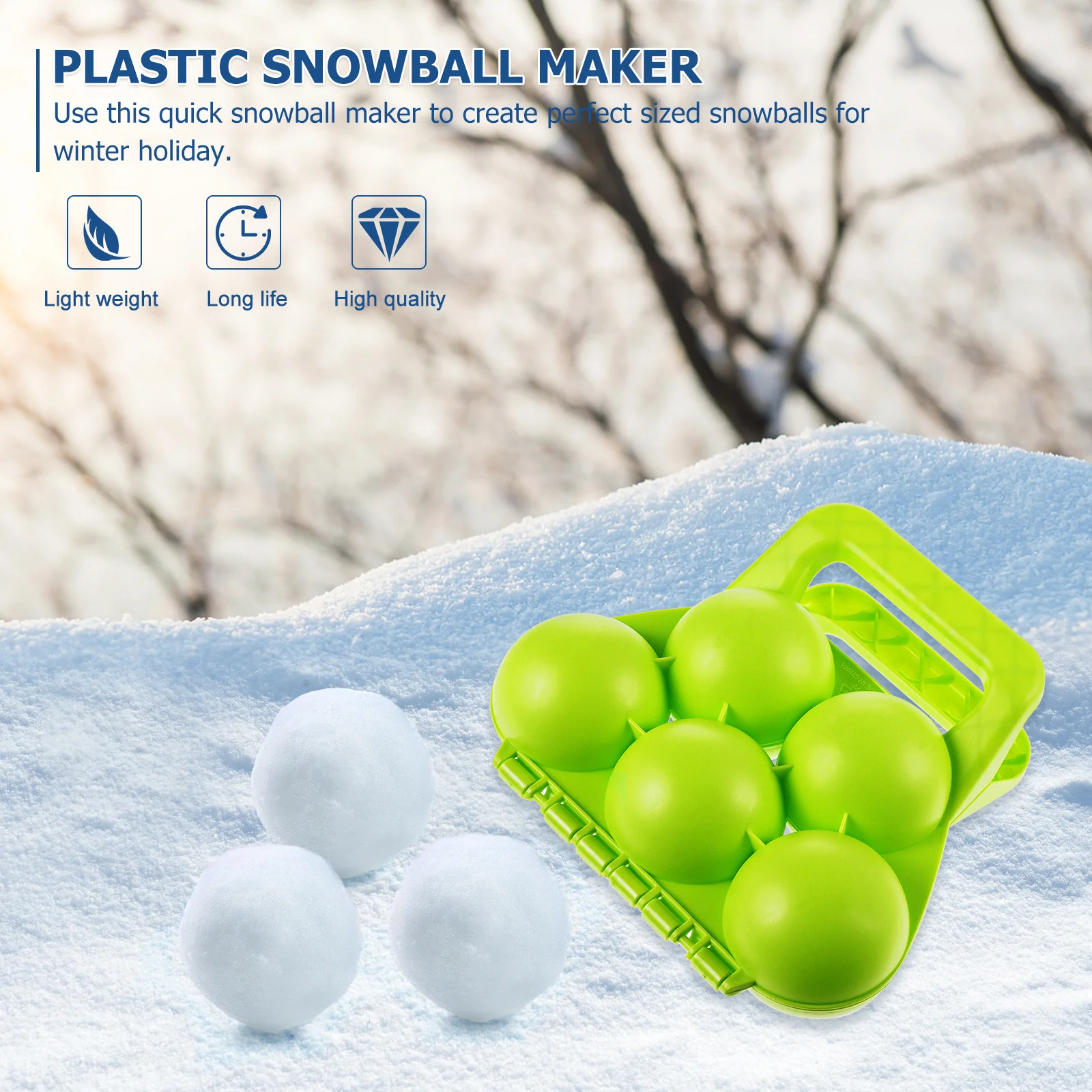 

2Pcs Clips Winter Maker Outdoor Tool for Making 5 Comfortable Handle Fun Props