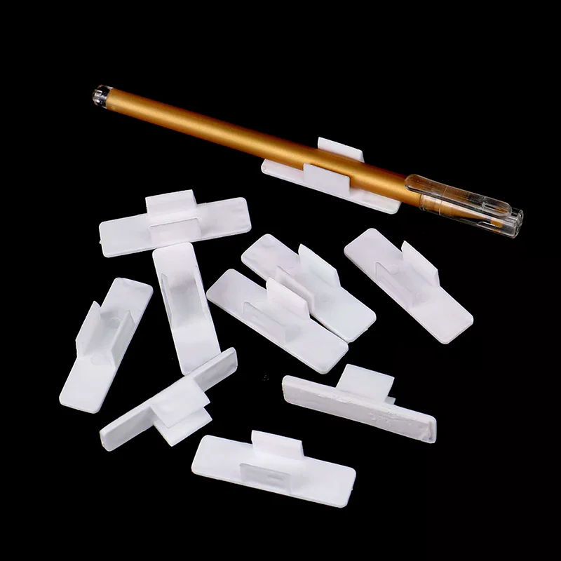 10pcs New Selfadhesive Pen Holder Pencil Clip Holder Desktop Fixed Pen Case