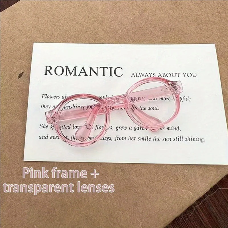 Suitable for Labubu doll glasses 4-piece set, with transparent lenses suitable for doll clothing accessories (without dolls)