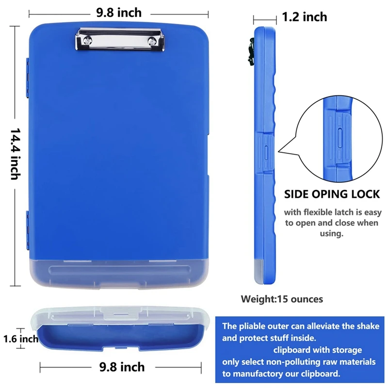 Clip Board Organizer Clipboards With Storage Nursing Clipboard Foldable File Folder Plastic Clipboard