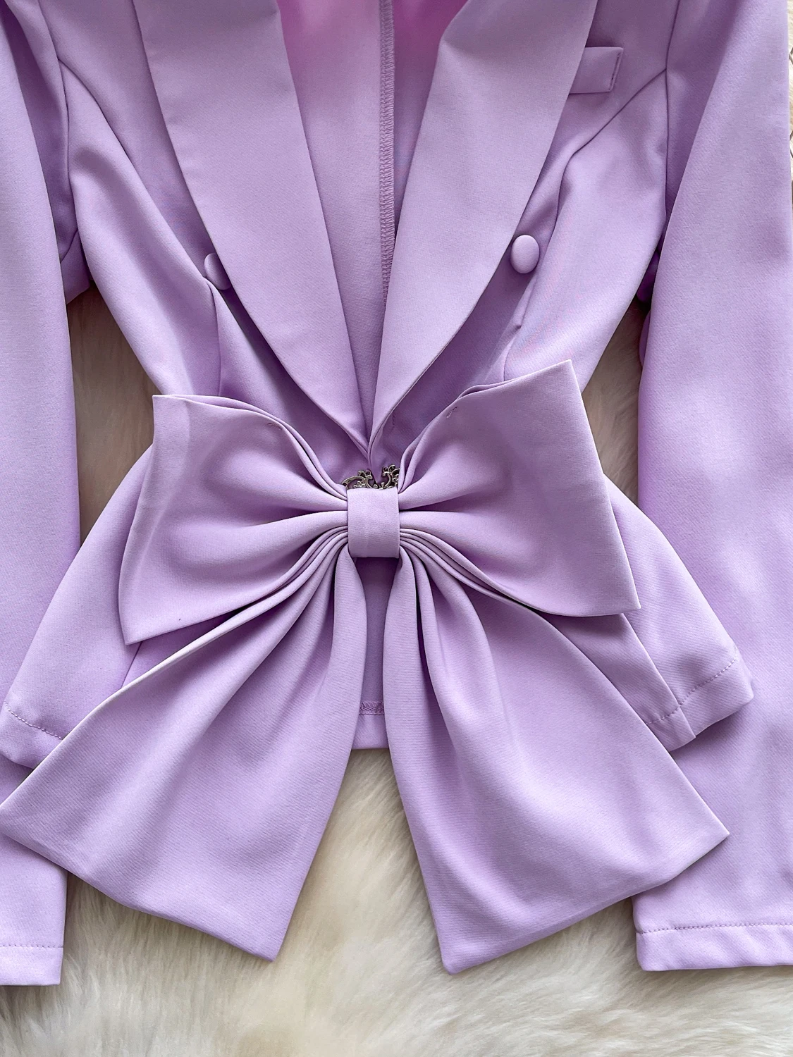 Faionable Nó Cintura-Anto Longo Sve Terno Jaet Feminino Outono Novo Sle Leve Ele Terno