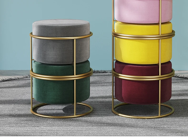 Stools Household Stackable Sofa Side Stool Light Luxury Creative Shoe Changing Stool Simple Modern Small Bench Round Low Bench