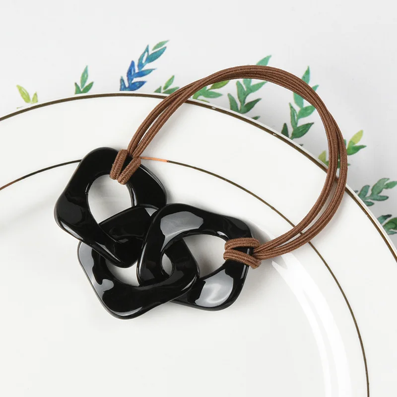 

Korean Style Fashionable Acetate Hair Tie for Ponytail, High-End Elastic Tortoiseshell Hair Accessory for Women