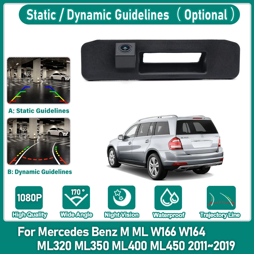 

HD камера заднего вида «рыбий глаз» для Mercedes Benz M ML W166 W164 ML320 ML350 ML400 ML450 Водонепроницаемая резервная камера заднего вида