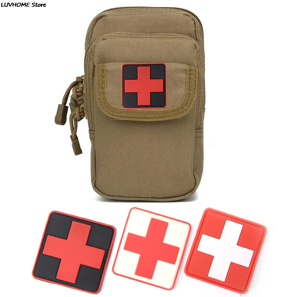 3D PVC Rubber Red Cross Flag Of Switzerland Swiss Cross Patch Medic Paramedic Tactical Morale Badge