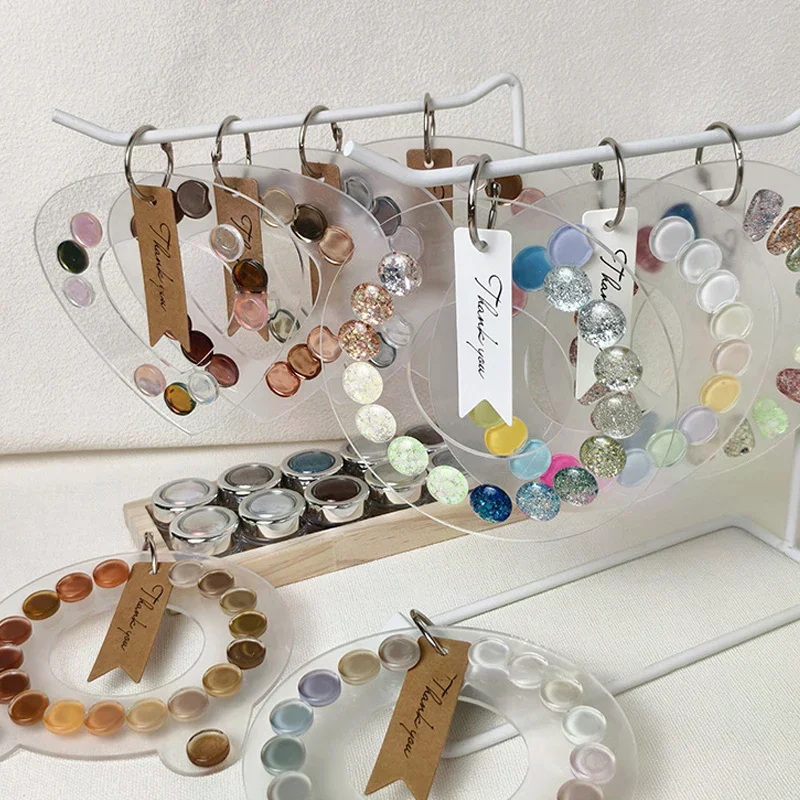 Nail Swatches Color Card Display Board Gel Polish Template Nail Art Tips Sample Stand Nail Polish Practice Desktop Storage