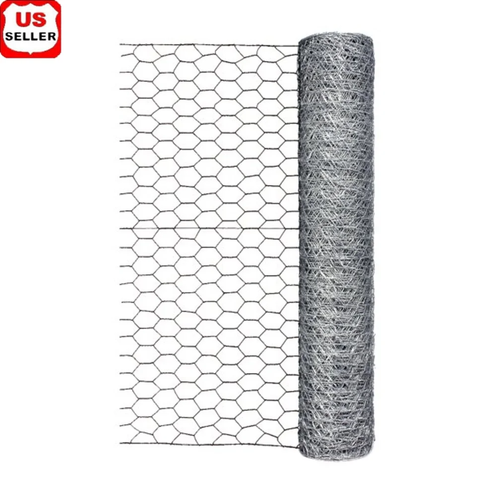 

Galvanized Steel Chicken Wire Roll 24in x 50ft Lightweight Durable Hexagonal Mesh Animal Containment Garden Fencing Plant