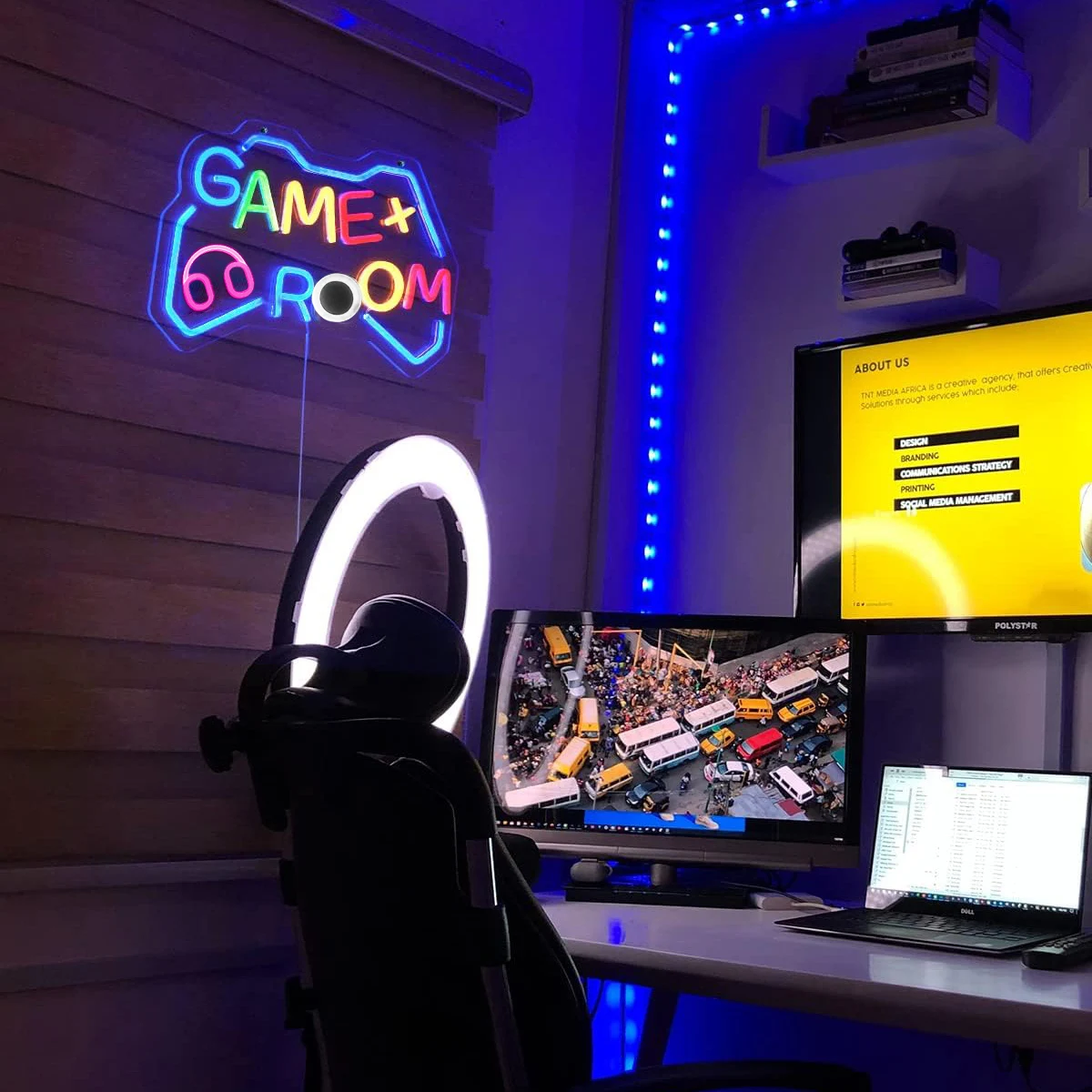 Gamer Neon Sign Game Controller LED Neon Lights with Dimmable ON/OFF Switch USB Powered Wall Decor for Teen Boy Gaming Room Gift