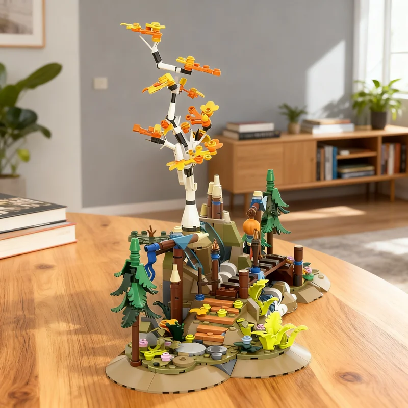 672pcs MOC Games Nora River Horizon Zero Dawn Model Building Blocks Toys Art Craft Birthday Idea DIY Collection Display Creative