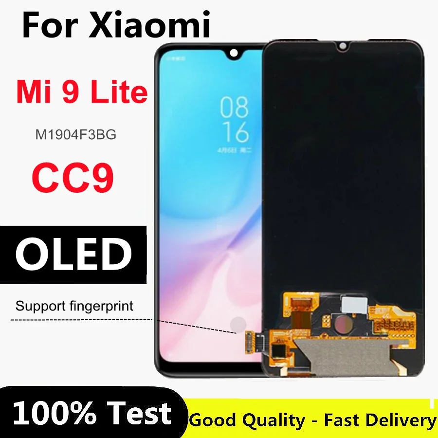 

ЖК-дисплей 6,39 дюйма OLED для Xiaomi Mi CC9, для Xiaomi Mi 9 Lite, M1904F3BG, сенсорный экран, дигитайзер, экран в сборе