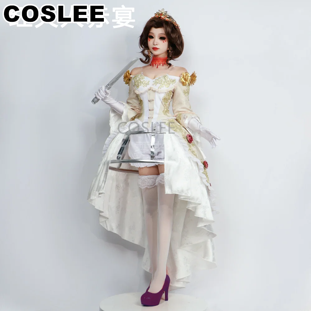 COSLEE Game Identity V Mrs. Red Madame Red Blood Feast Marie Palace Dress Elegant Cosplay Costume Halloween Outfit Women XS-3XL