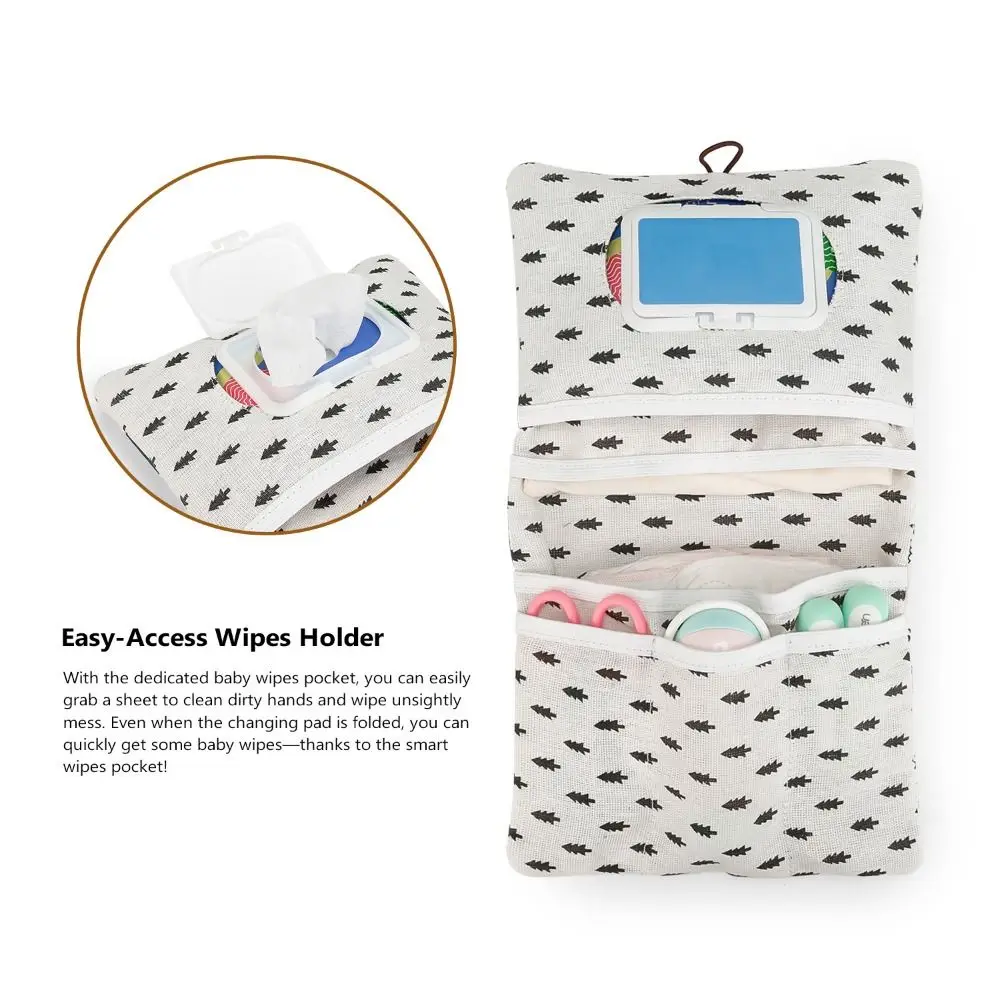 Cartoon Pattern Baby Diapers Storage Pouch Portable Multi-Compartment Baby Toiletry Organizers Large Capacity Foldable