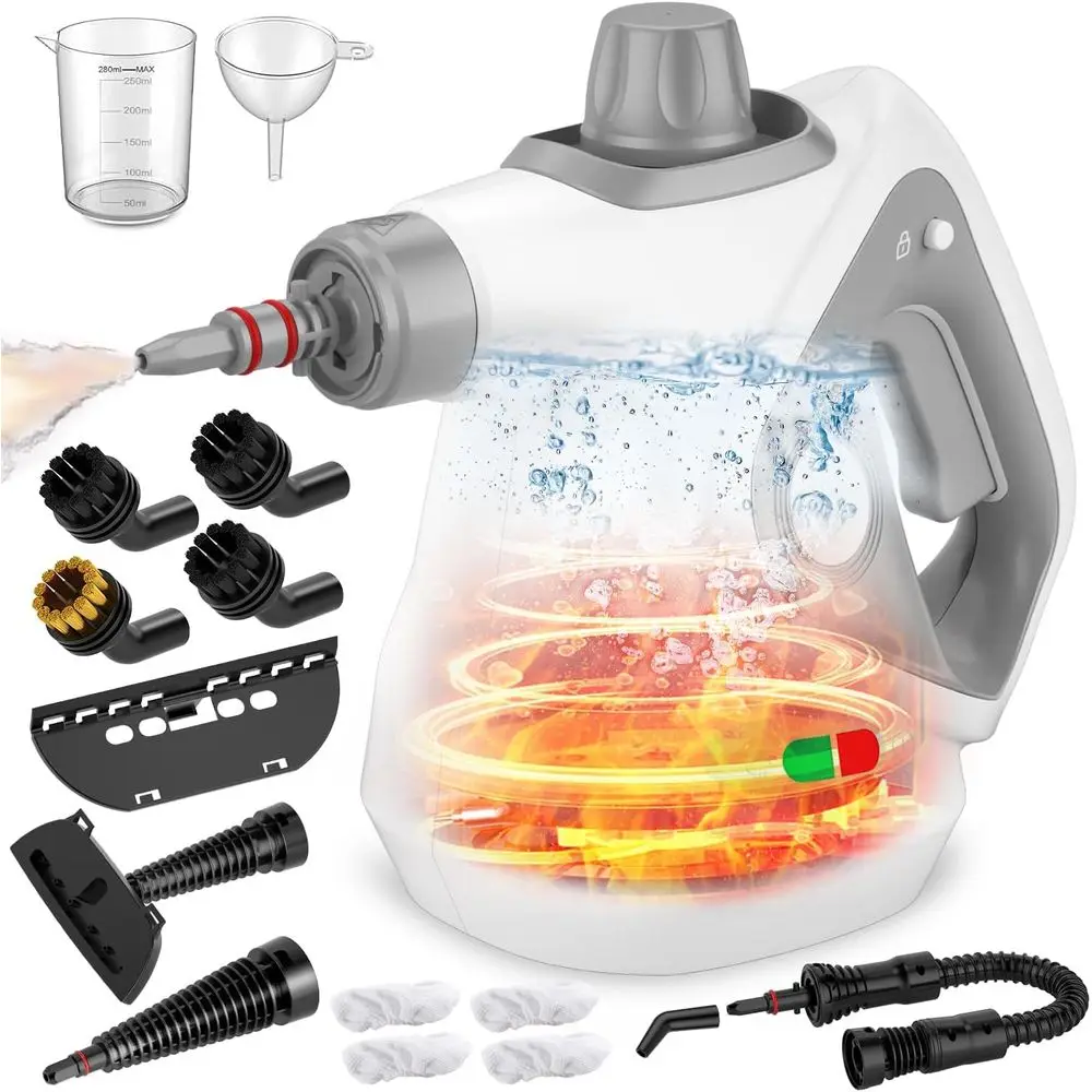 

Handheld Steam Cleaner for Home, Multi-Surface Cleaning with 15 Accessories