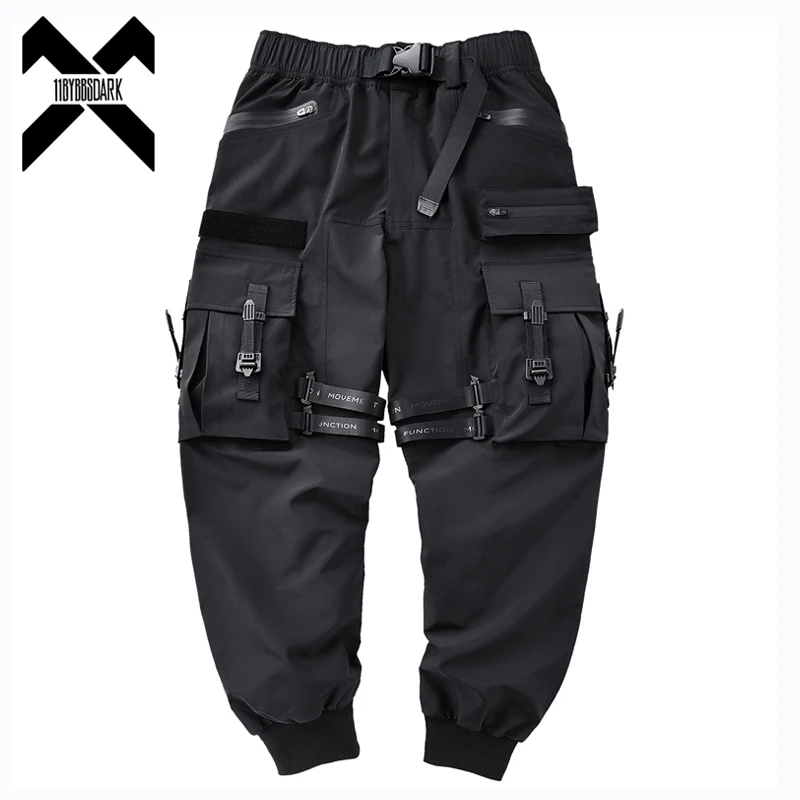 Top Brand Tactical Cargo Pants Men Fashion Functional Multi Pockets Trousers Hip Hop Streetwear Pants Techwear Black WB762