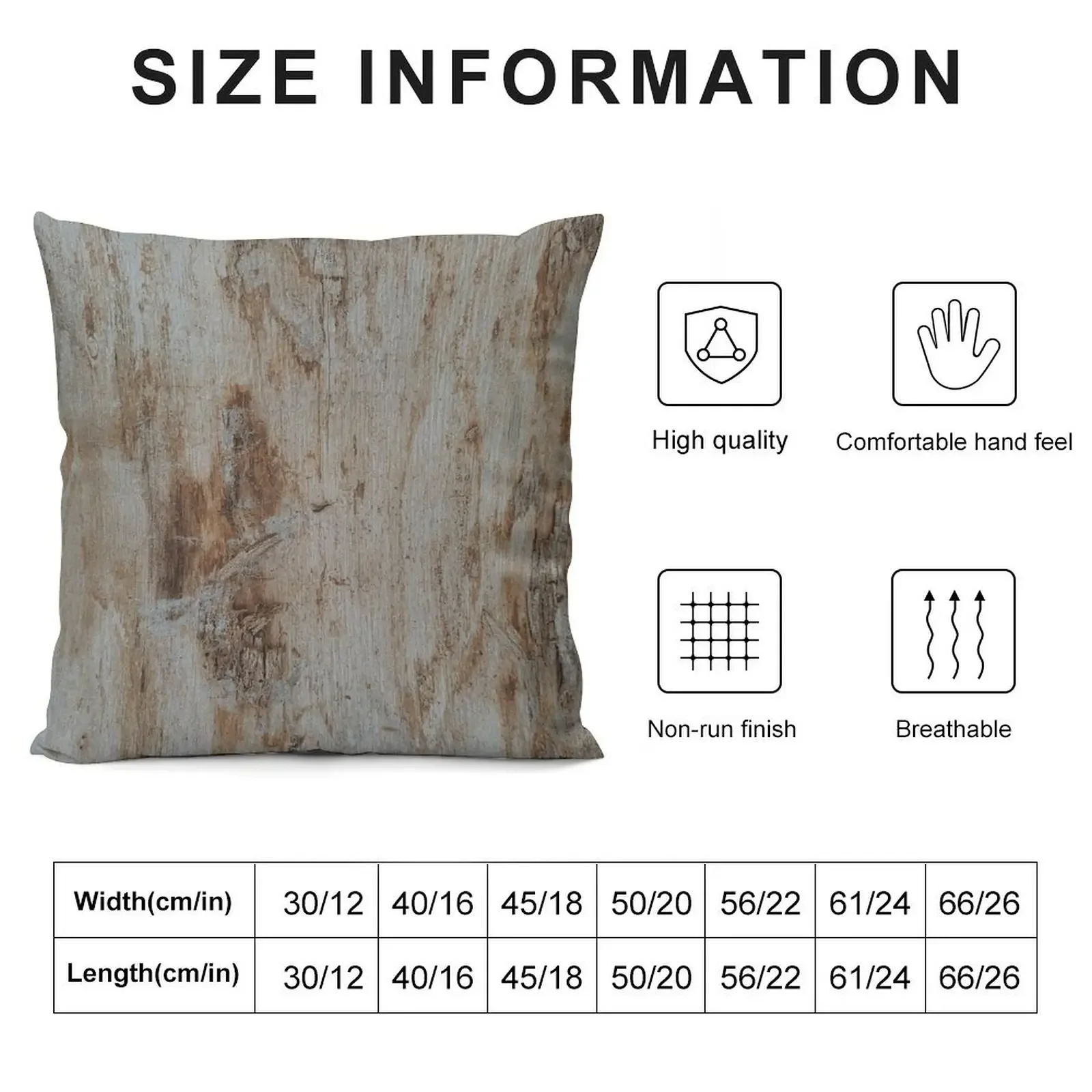 Brown Textured Landscaped Wood Throw Pillow Throw Pillow Cusions Cover luxury throw pillow covers Cushions For Children