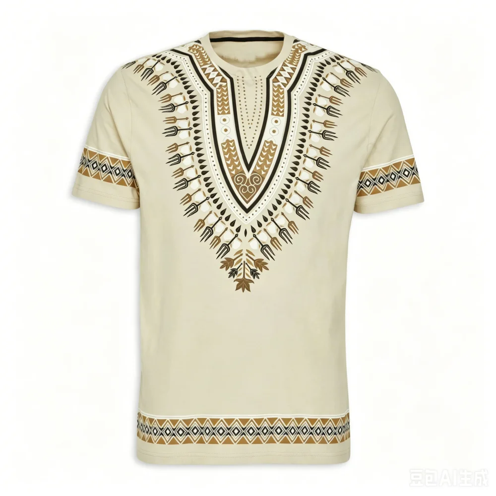 Camiseta Vintage Dashiki Branca com Estampa 3D 2026, Moda Masculina e Feminina, Tamanhos Grandes, Manga Curta, Roupas Y2K