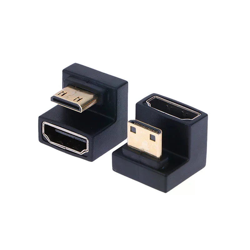 

HDMI-Compatible Adapter 360 Degree Angled U-shaped L Converter Mini HD Male to HDMI Adapter