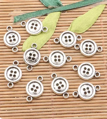 

50pcs 10mm Alloy matel tibetan silver button design connectors HWH3463