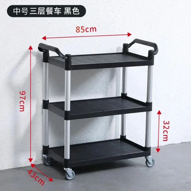 

Restaurant Kitchen Catering Supply, Food Waste Collection Helper, Multi-layer Silent Plastic Trolley for Tableware Collection