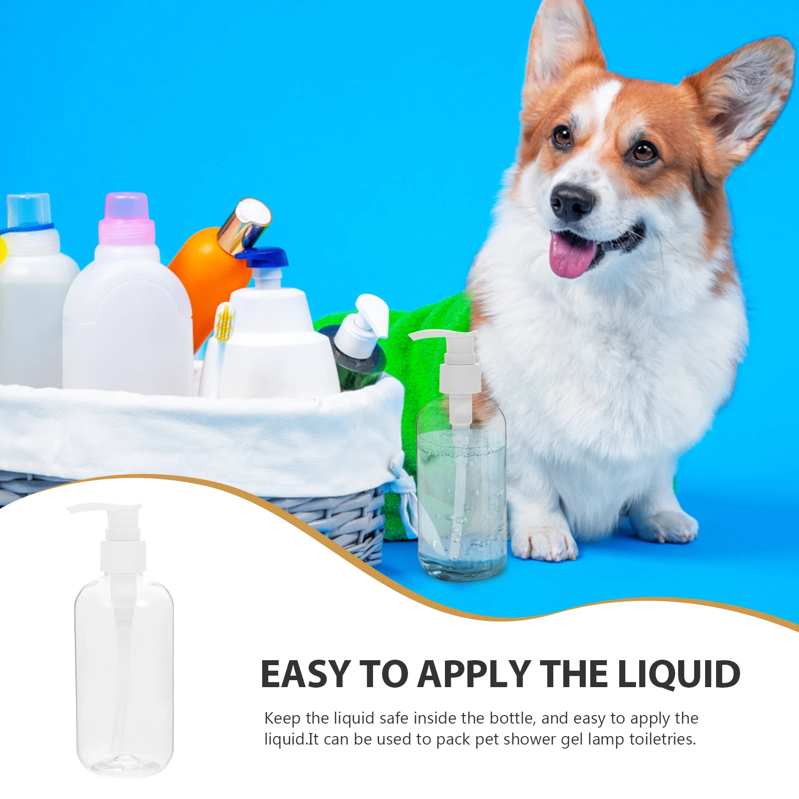 

5pcs H Soap Bottle Shampoo Dispenser Transparent Lotion Pump Refillable Travel Size Portable Plastic Container