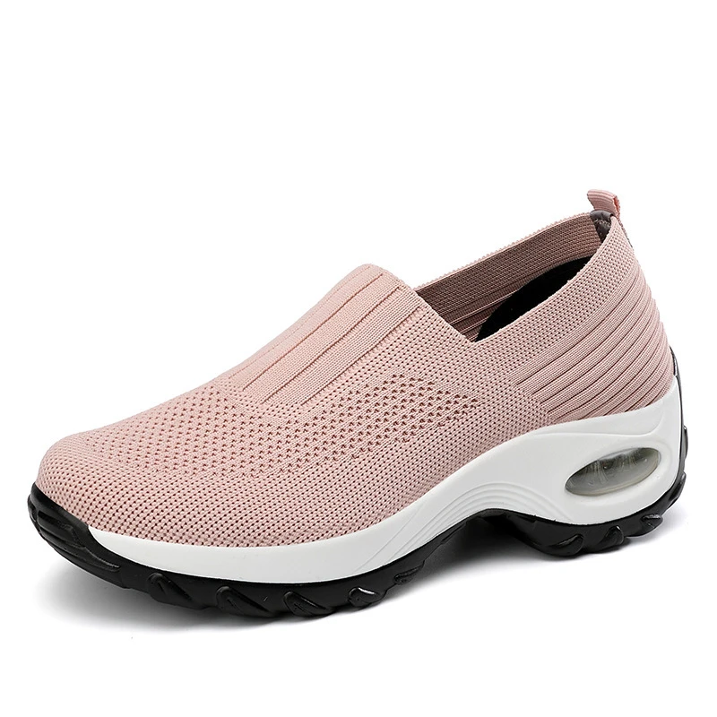Stijl van sportieve moederschoenen Ademend schoeisel Middelbare leeftijd Mesh sportschoenen Casual dikke zool Hoogteverhogende schudschoenen - afbeelding 1