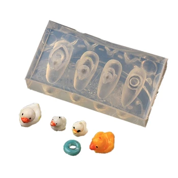 3D Nail Art stampo in Silicone Cartoon Cute Animal Duck Pattern decorazione per unghie modello di intaglio stampi per colata in resina
