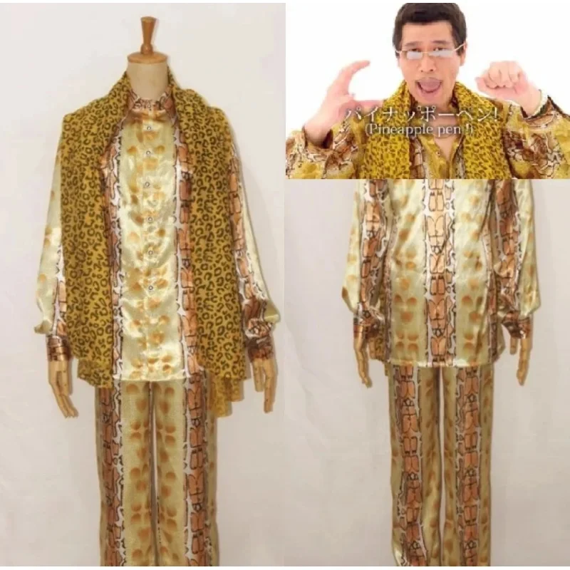 ♥ AA PPAP Disfraz de Cosplay de Piko-Taro con Gafas de Piña y Manzana para Hombre, Disfraces de Halloween, Nuevo 2026